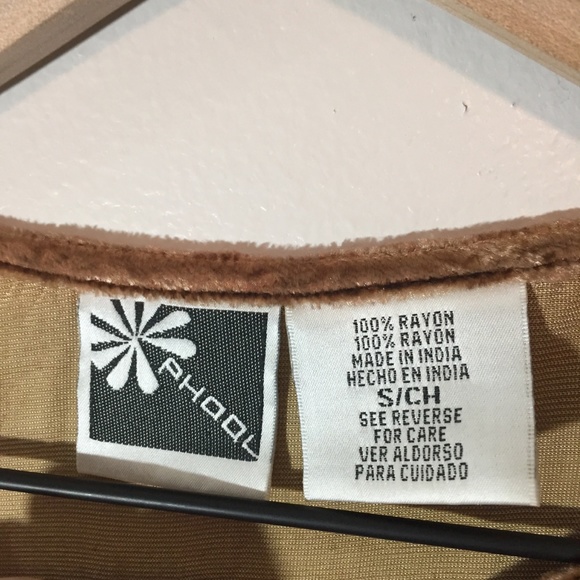 Bronze Colored Velvet Phool Shirt, S - Picture 4 of 4